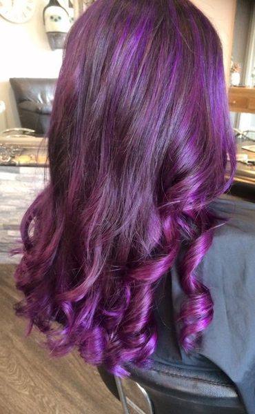 Rich purple vivid colour with curls