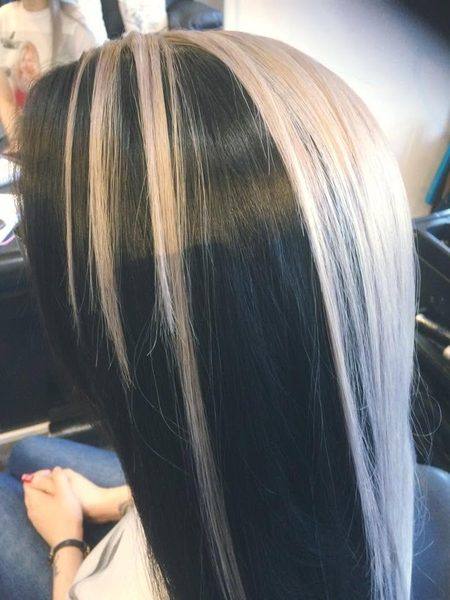 Platinum and black bold colour contrast