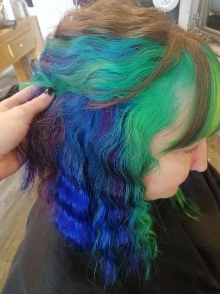 Galaxy green teal blue multi-vivid colour
