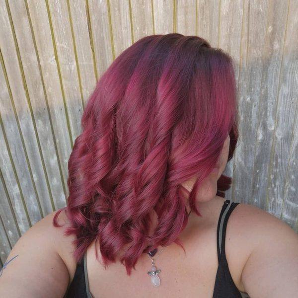 Deep magenta berry vivid colour with waves